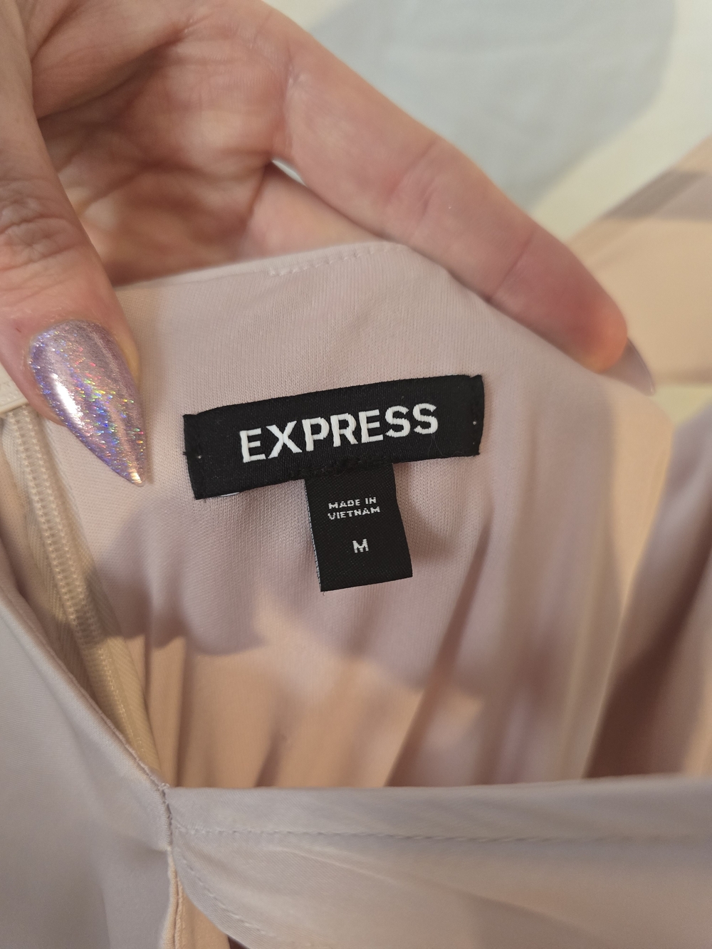 Express Blush Ruffle High-Low Maxi Dress - Picture 3 of 3